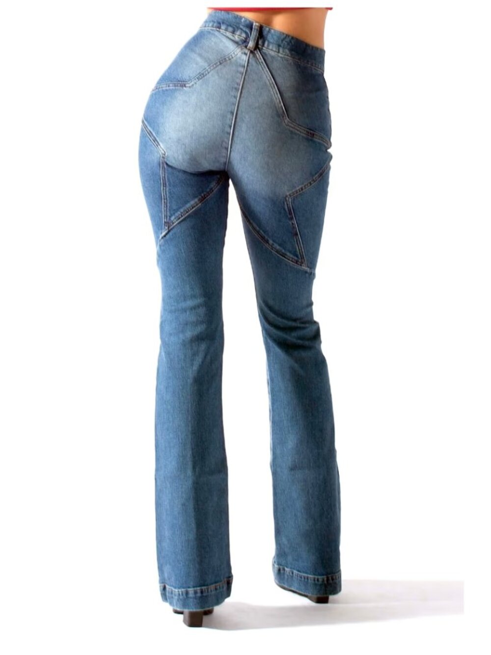 Revice Denim - Venus Flares Jeans-Star Design - Sz 29 - Eclipse Wash